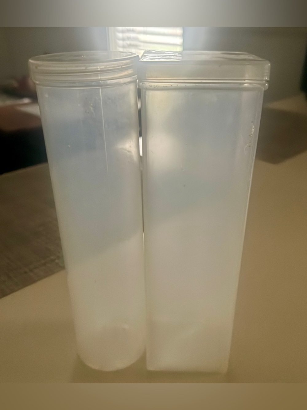 Set of Two Tall Clear Plastic 9.75” Cracker Storage Containers
